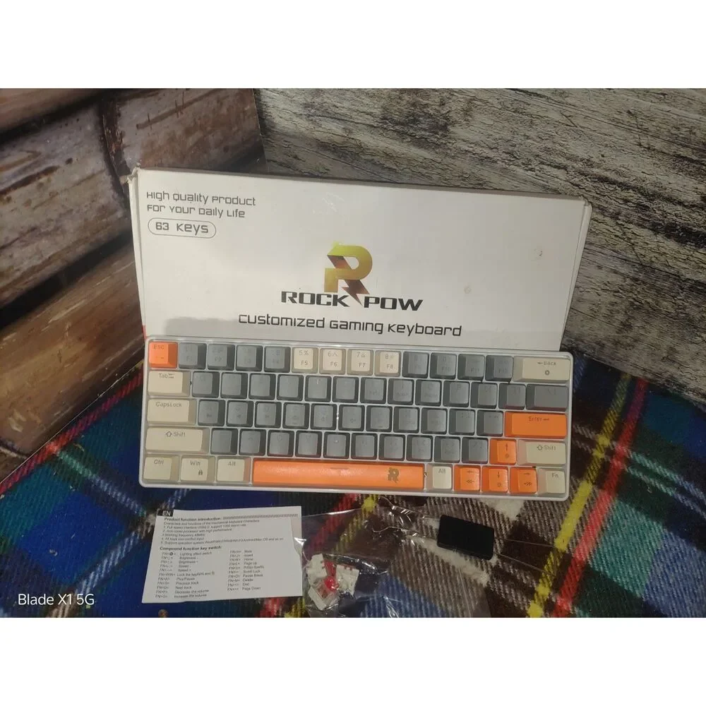 Mechanical Gaming Keyboard 60% Mini Wired Keyboard LED Backlit Compact 63 Keys